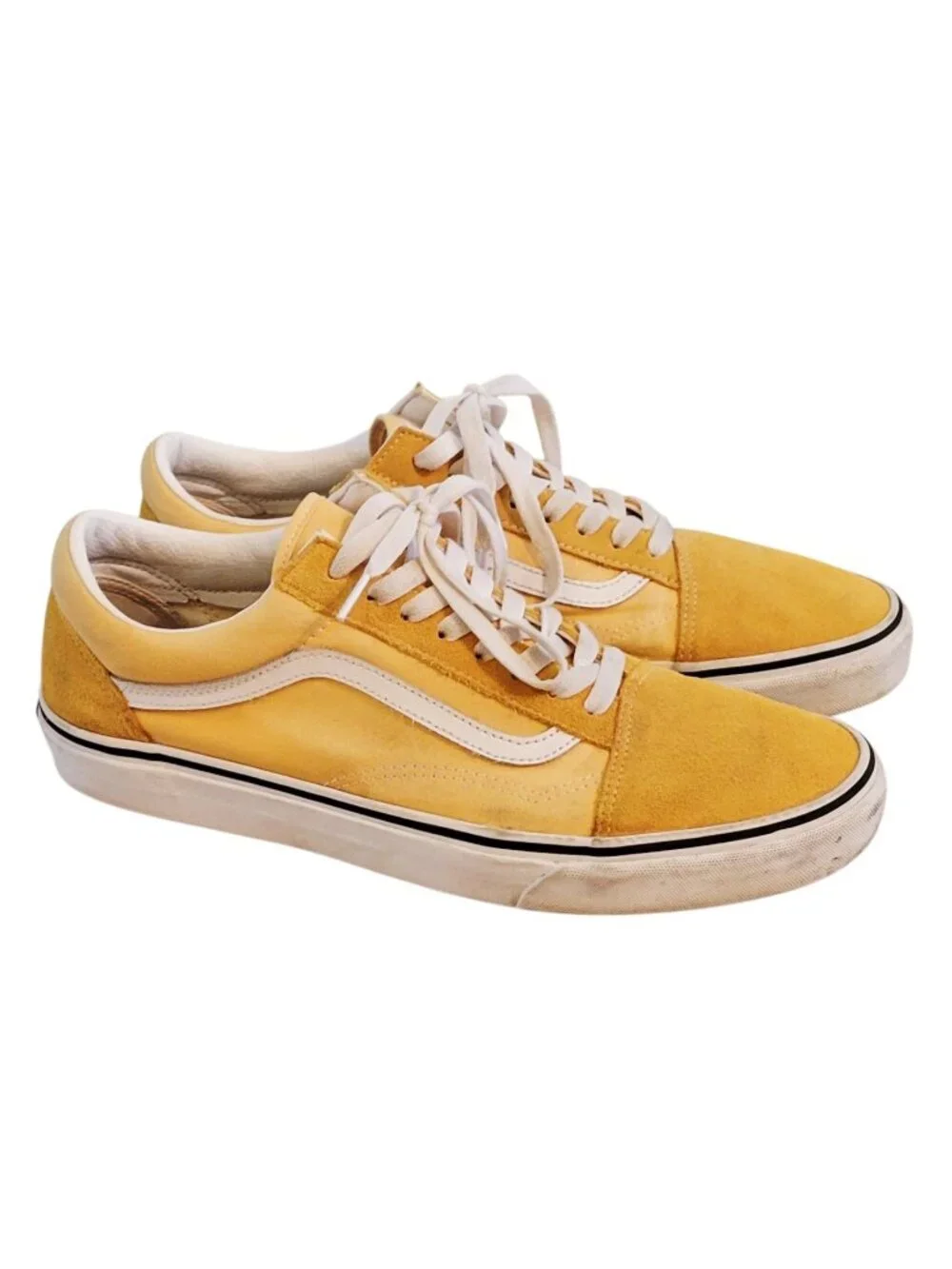 Vans Old Skool Yellow White Suede Canvas Lace Up Sneakers Men's Size 12